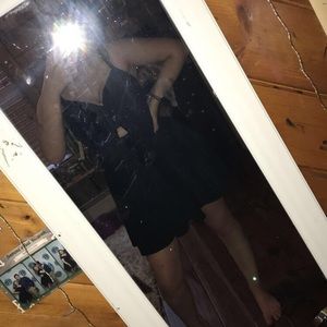 Short black skater dress